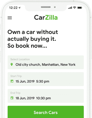 Carzilla - Car Rental Booking App, Self driving Car App, Car Rent App at XSoft Develop labworks