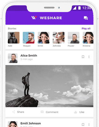 Weshare - Social Media Sharing App, Chatting App at XSoft Develop labworks